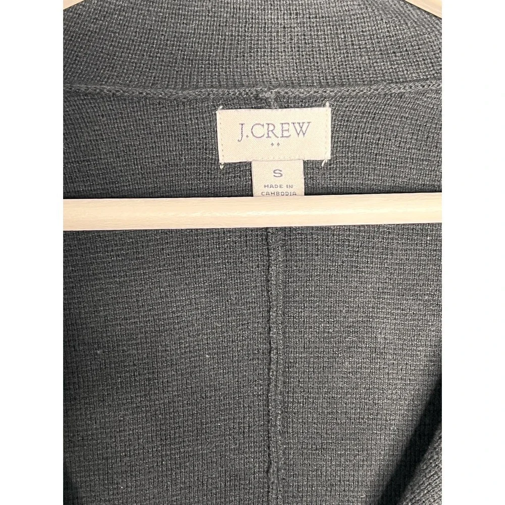 J. Crew Long Sleeve Collared Two-Button Sweater Blazer Black Women’s Size Small